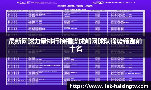 最新网球力量排行榜揭晓成都网球队强势领跑前十名